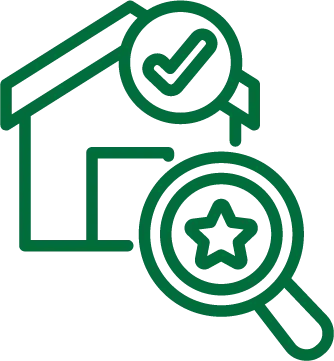 illustration of a house with a magnified glass