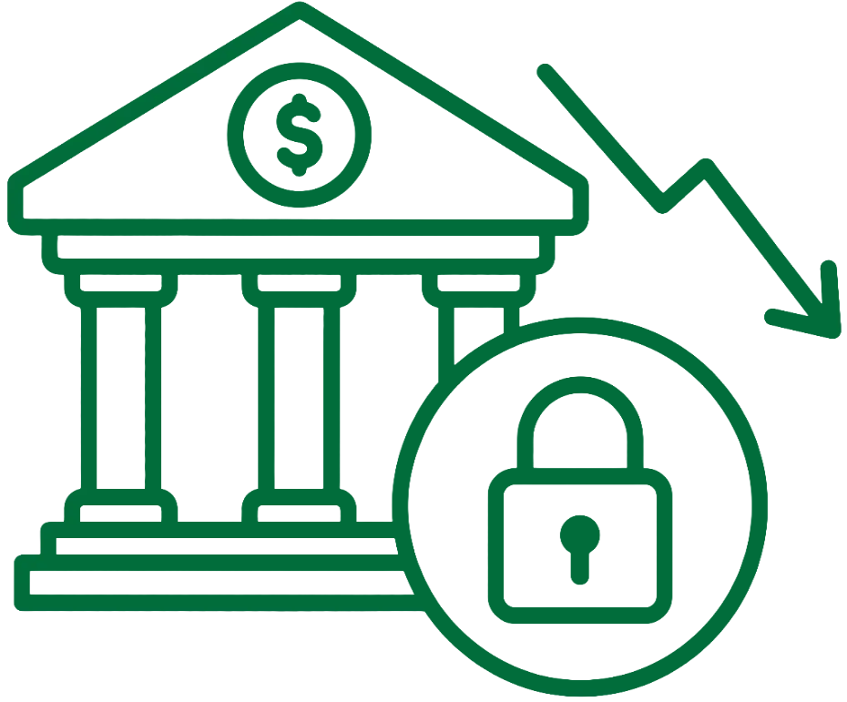 illustration of a capital building with a locked padlock