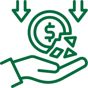 illustration of a hand and money falling to it