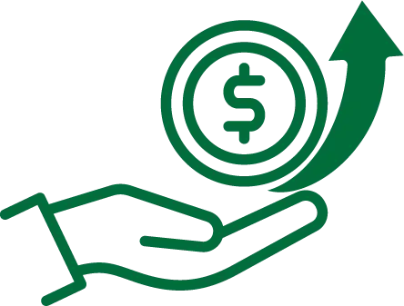 illustration of a hand holding money with an arrow going up