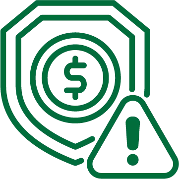 illustration of a shield and an exclamation mark indicating threat