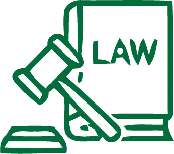 illustration of a legal gavel and a law book