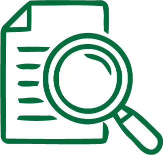 illustration of a document and a magnify glass looking at it