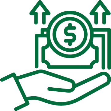 illustration of a hand holding money going out
